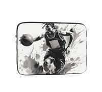 Custodia per laptop con illustrazione in bianco e nero del giocatore di basket Custodia per laptop impermeabile Custodia per il trasporto del computer antiurto Protezione per laptop da viaggio da 12