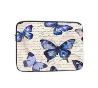 Custodia per laptop con lettera farfalla da 12 pollici borsa per laptop in carta vintage per donne uomini, borsa da trasporto per computer aziendale resistente all'acqua custodia antiurto per notebook