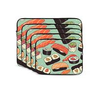 Custodia per laptop con motivo alimentare sushi da 10 pollici Custodia per laptop portatile antiurto moda borsa per laptop per donne uomini valigetta per laptop
