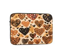 Custodia per laptop con stampa leopardata da 12 pollici con stampa ghepardo borsa per laptop a cuore per donne e uomini, borsa da trasporto per computer aziendale resistente all'acqua Custodia per