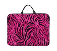 Custodia per laptop con stampa zebrata rosa da 14 pollici borsa per laptop astratta per donne e uomini, borsa da trasporto per computer aziendale resistente all'acqua Custodia antiurto per notebook