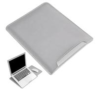 Custodia per laptop con supporto e tappetino per mouse, protezione 3 in 1 per laptop e tablet da 15,6-16", impermeabile, in ecopelle, anti-radiazioni, grigio chiaro