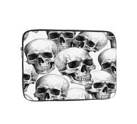 Custodia per laptop con teschio di Halloween da 12 pollici Day of the Dead Borsa per laptop per donne e uomini, borsa da trasporto per computer aziendale resistente all'acqua Custodia antiurto per