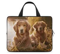 Custodia per laptop Custodia antiurto Borsa per il trasporto del computer Due Golden Retriever Borsa per laptop Tote leggera Custodia per notebook da viaggio Borsa da viaggio Borsa da viaggio Business