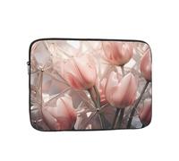 Custodia per laptop da 12" con stampa di tulipani bianchi cristallini, accessorio essenziale per pendolari e uso in ufficio