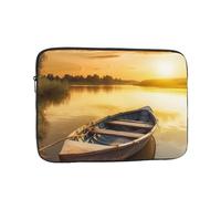 Custodia per laptop da 12 pollici antiurto custodia per laptop fiume tramonto barca in legno custodia per laptop custodia per il trasporto