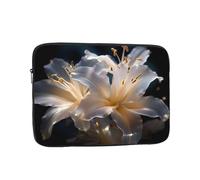 Custodia per laptop da 12 pollici con stampa giglio a doppio bordo, accessorio essenziale per pendolarismo e uso in ufficio