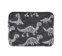 Custodia per laptop da 13-14 pollici classica per laptop carino dinosauro scheletri ossa nero borsa da viaggio per laptop per viaggi di lavoro