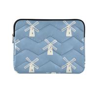 Custodia per laptop da 13-14 pollici Classy Custodie per computer portatile Mulino a vento Blu Bianco Borsa per il trasporto del computer portatile