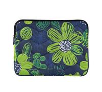 Custodia per laptop da 13-14 pollici, concisa, con cerniera, garofano, verde lime e blu navy, borsa per il trasporto del computer per viaggi di lavoro