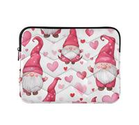 Custodia per laptop da 13-14 pollici, elegante, a forma di cuore e gnomi, con cerniera, per viaggi e affari