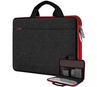 Custodia per Laptop da 13,3' 14" Briefcase Borsa a Mano, Impermeabile e antiurto Custodia per Laptop Compatibile con MacBook Pro 14", MacBook Air/Pro 13,3" e Notebook da 13"-14",Nero rosso