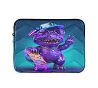 Custodia per laptop da 13 a 14 pollici di classe, future tech dinosauro emoticon (viola), borse per computer con cerniera per viaggi di lavoro e lavoro