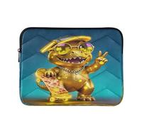 Custodia per laptop da 13 a 14 pollici, elegante, future tech dinosauro emoticon (oro), tasche per computer portatili per viaggi di lavoro