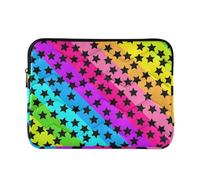 Custodia per laptop da 13 a 14 pollici, impermeabile, con illustrazione di stelle arcobaleno colorate per viaggi d'affari von holzhausen