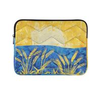 Custodia per laptop da 13 a 14 pollici, in poliestere, per computer portatile, con orecchie di grano, realismo al tramonto, tasca per computer portatile per uomini e donne
