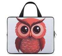 Custodia per laptop da 13", ultra sottile, leggera e impermeabile, in neoprene resistente, con motivo gufo, con cinghia da polso
