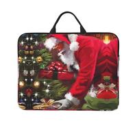 Custodia per laptop da 14" con stampa Merry Christmas Santa Claus, con manico portatile, ideale per viaggi di lavoro, pendolarismo e viaggi