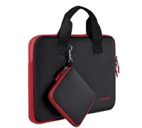 Custodia per Laptop da 14" con Tasca Piccola, Borsa per Computer in Neoprene Compatibile con MacBook Pro 14" M5/M4/M3/M2/M1, MacBook Air/Pro 13" e la maggior parte dei Notebook da 14",Nero rosso