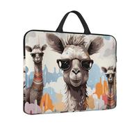 Custodia per laptop da 14 pollici antiurto borsa per laptop divertente giraffa con occhiali da sole borsa per computer resistente all'acqua Custodia per il trasporto del computer