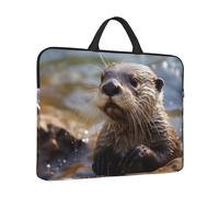 Custodia per laptop da 14 pollici antiurto borsa per laptop lontra che gioca in acqua Borsa per computer Custodia per computer resistente all'acqua