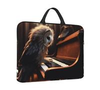 Custodia per laptop da 14 pollici antiurto custodia per laptop gufo suona pianoforte computer custodia per il trasporto valigetta con manico
