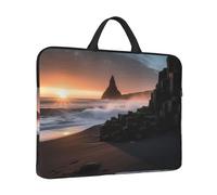 Custodia per laptop da 14 pollici Borsa per laptop Tote antiurto Borsa per il trasporto del computer Alba sulla spiaggia di Reynisfjara Custodia per notebook
