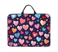 Custodia per laptop da 14 pollici con cuore rosa rosso borsa per laptop romantica per donne e uomini, borsa da trasporto per computer aziendale resistente all'acqua custodia antiurto per notebook