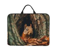 Custodia per laptop da 14 pollici per donne e uomini, motivo: scoiattolo nel buco dell'albero, custodia per laptop antiurto, borsa per computer, custodia per il trasporto