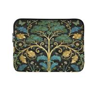 Custodia per laptop da 15-16 pollici, borsa portatile da viaggio per laptop William Morris, con albero della vita verde, borsa da trasporto con cerniera per uomo e donna