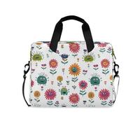 Custodia per laptop da 15-16 pollici Classica Maniche per laptop Creature Divertenti Fiore di campo Bianco Valigetta per computer con cerniera per viaggi di lavoro