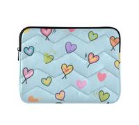 Custodia per laptop da 15-16 pollici custodia leggera per laptop blu cartone animato cuore borsa per computer con cerniera per viaggi d'affari altego trasparente laptop