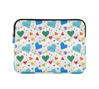 Custodia per laptop da 15-16 pollici custodia morbida per laptop arcobaleno cuori colorati valigetta per computer con cerniera per uomini donne forro para