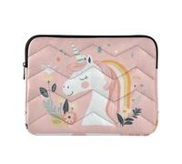 Custodia per laptop da 15-16 pollici custodia portatile per laptop pastello arcobaleno unicorni sognanti borsa per computer con cerniera per viaggio di lavoro fucile e co