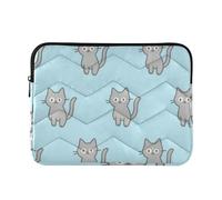 Custodia per laptop da 15-16 pollici leggera borsa portaoggetti per laptop blu cartone animato gatto custodia con cerniera per viaggio di lavoro caso para laptop