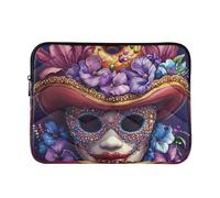 Custodia per laptop da 15-16 pollici morbida borsa per laptop con cerniera iris perline maschera ciambella cappello mardi grasso tasca per computer portatile per lavoro custodia da viaggio para laptop