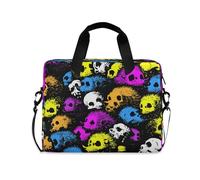 Custodia per laptop da 15-16 pollici, morbida, manga pazza, riccio, teschi, multi tasca per computer con cerniera per lavoro e viaggio