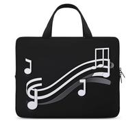Custodia per laptop da 17 pollici con note chiave per pianoforte borsa per laptop per uomo donna borsa per computer borsa messenger per lavoro, note chiave pianoforte, 17 pollici, note chiave del