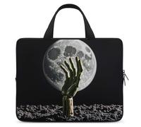 Custodia per laptop da 17 pollici Zombie Earth Suolo Luna Piena Borsa per laptop per uomo donna Borsa per computer Borsa messenger per lavoro, Zombie Terra Terra Luna Piena, 17 pollici, Terra Zombie