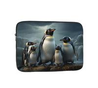 Custodia per laptop da donna con stampa di famiglia di pinguini, custodia sottile per computer portatile, custodia protettiva antiurto per notebook da 15 pollici