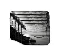 Custodia per laptop da spiaggia in bianco e nero da 15 pollici Custodia per laptop portatile antiurto moda borsa per laptop per donne uomini valigetta per laptop