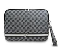 Custodia per laptop DKNY da 16" con motivo a quadri, nera