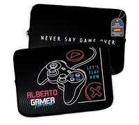 Custodia per Laptop e Tablet. Personalizzato con Nome. MacBook/Acer/Dell/Samsung/HP. Custodia iPad. Neoprene. Borsa Porta PC. Diverse Misure. Gamer Forever