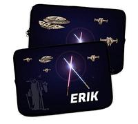 Custodia per Laptop e Tablet. Personalizzato con Nome. MacBook/Acer/Dell/Samsung/HP. Custodia iPad. Neoprene. Borsa Porta PC. Diverse Misure. Star Wars