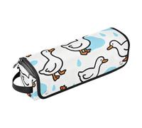 Custodia per laptop e tappetino resistente al calore con cerniera da 13 pollici 14 pollici graziosa anatra bianca con goccia blu custodia da viaggio a doppio strato