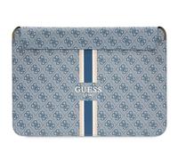 Custodia per laptop Guess 4G a righe stampate blu da 16"