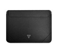 Custodia per laptop Guess Saffiano Triangle Logo nera da 14"