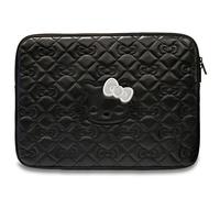 Custodia per laptop Hello Kitty trapuntata nera con cerniera, adatta a 14 pollic