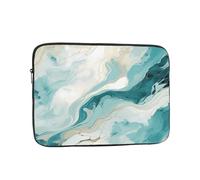 Custodia per laptop in marmo turchese verde acqua 17 pollici arte astratta borsa per laptop per donne uomini, borsa da trasporto per computer aziendale resistente all'acqua custodia antiurto per