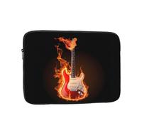 Custodia per laptop per chitarra con fiamma di fuoco da 17 pollici borsa per computer portatile per donne e uomini, borsa da trasporto per computer aziendale resistente all'acqua custodia antiurto per